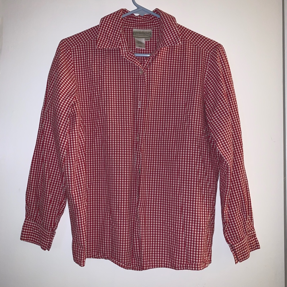 Coldwater Creek red gingham button up